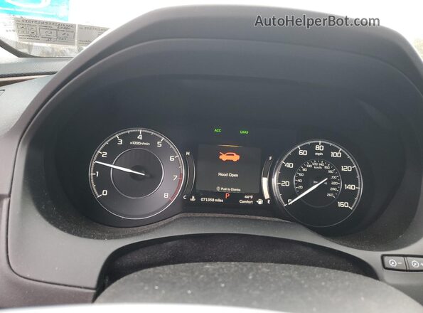 5J8TC2H72KL016432 2019 ACURA RDX White Widok zestawu wskaźników