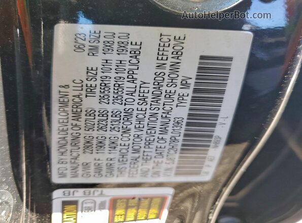5J8TC2H78PL013963 2023 ACURA RDX Black VIN կոդի պիտակի տեսք