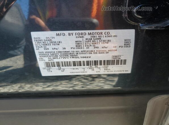 5LM5J7WC1RGL10622 2024 LINCOLN AVIATOR Black VIN კოდის სტიკერის ხედი