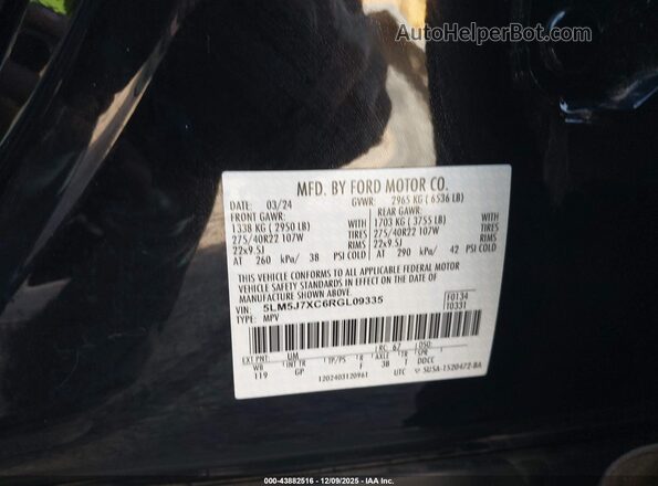 5LM5J7XC6RGL09335 2024 LINCOLN AVIATOR Black ძრავის განყოფილების ხედი