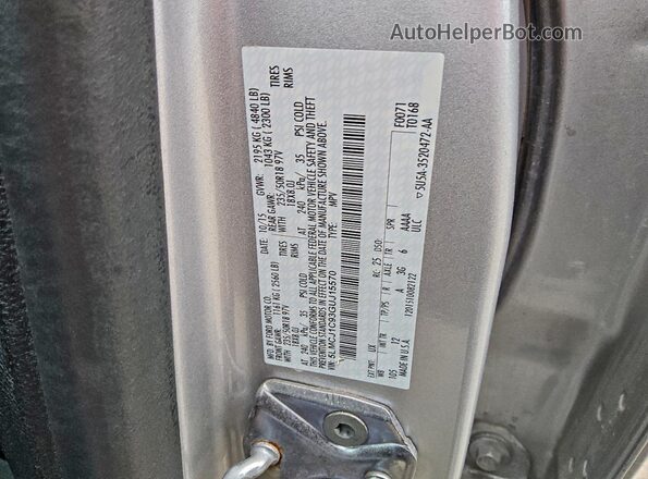 5LMCJ1C93GUJ15570 2016 LINCOLN MKC Silver VIN კოდის სტიკერის ხედი