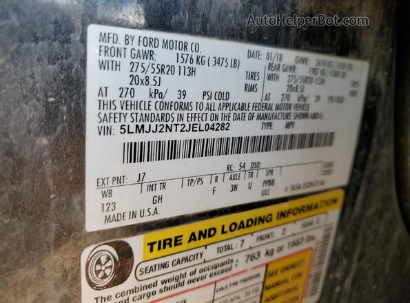 5LMJJ2NT2JEL04282 2018 LINCOLN NAVIGATOR Gray 