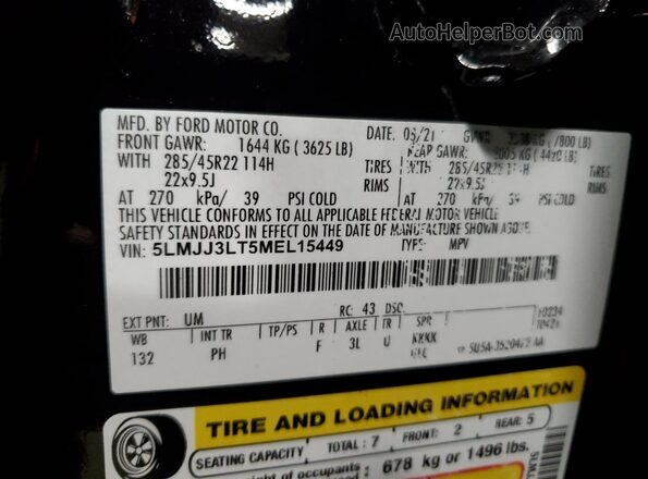 5LMJJ3LT5MEL15449 2021 LINCOLN NAVIGATOR Black 