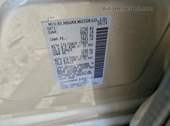5N1AL1FR9SC339747 2025 INFINITI QX60 Gold 