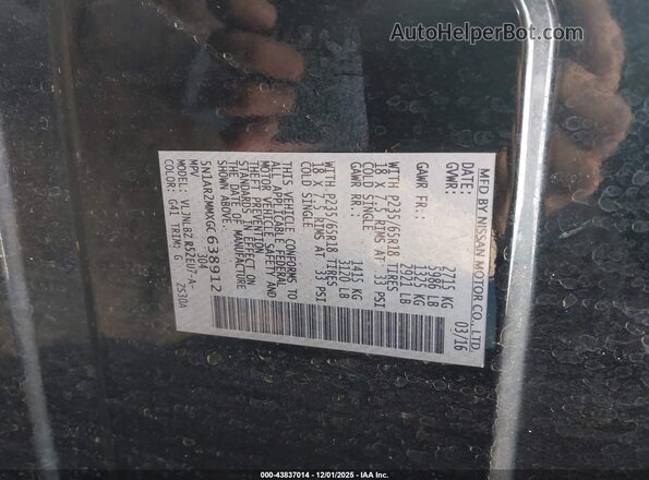 5N1AR2MMXGC638912 2016 NISSAN PATHFINDER Black Widok komory silnika