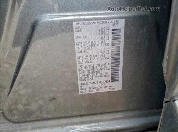 5N1AZ2CS5MC145084 2021 NISSAN MURANO Gray ძრავის განყოფილების ხედი