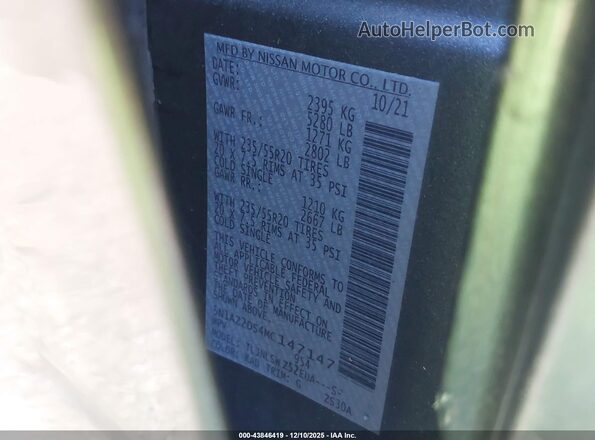 5N1AZ2DS4MC147147 2021 NISSAN MURANO Gray Engine compartment view