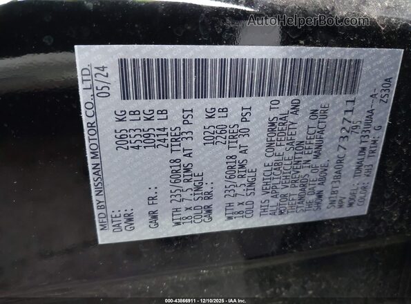 5N1BT3BA0RC732711 2024 NISSAN ROGUE Черный Вид подкапотного пространства