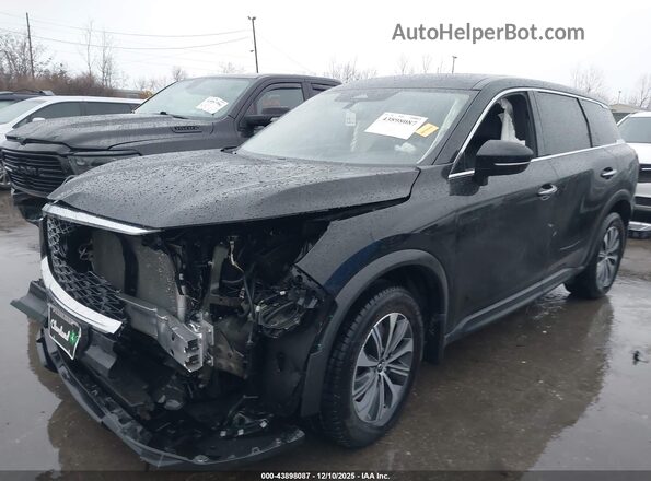 5N1DL1ES8PC347248 2023 INFINITI QX60 Black Առջևի ձախ երեք քառորդ տեսարան