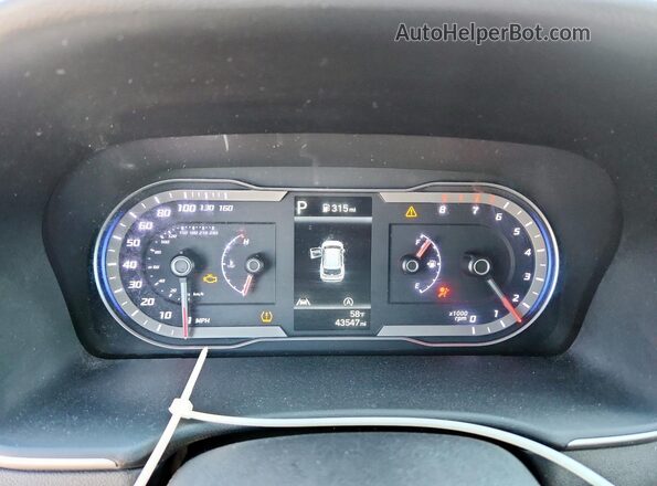 5NMJB3AE2NH076773 2022 HYUNDAI TUCSON Black Вид щитка приладів