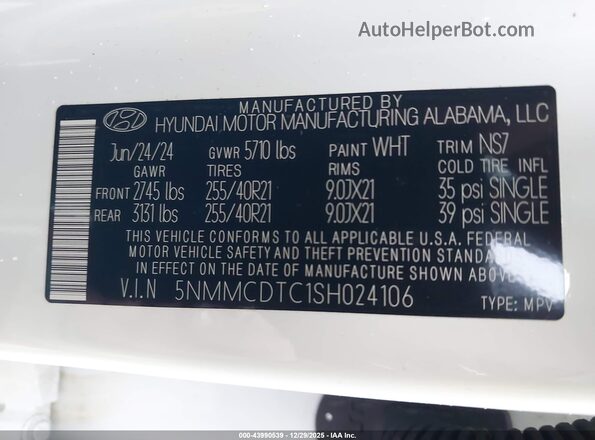 5NMMCDTC1SH024106 2025 GENESIS GV70 White Engine compartment view