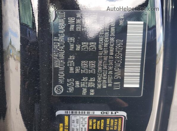 5NMP14GL8SH129612 2025 HYUNDAI SANTA Black 