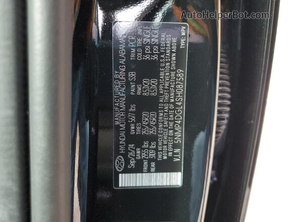 5NMP4DGL4SH087589 2025 HYUNDAI SANTA Black Widok naklejki z numerem VIN