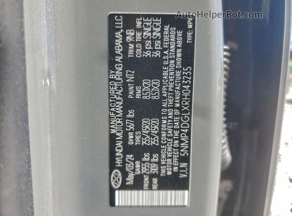 5NMP4DGLXRH043235 2024 HYUNDAI SANTA Gray Սալոնի 360 աստիճան տեսք
