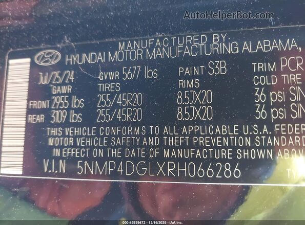5NMP4DGLXRH066286 2024 HYUNDAI SANTA FE Black 