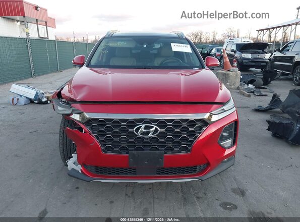 5NMS53AD5LH189083 2020 HYUNDAI SANTA FE Red ხელსაწყოთა პანელის ხედი