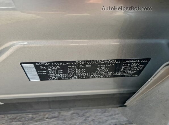 5NMS5DAL1PH628203 2023 HYUNDAI SANTA FE CALLIGRAPHY Silver Vista del compartimento del motor