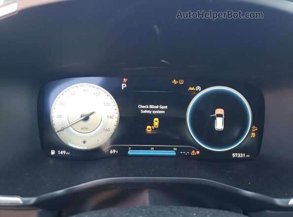 5NMS6DAJ0MH322228 2021 HYUNDAI SANTA Black ხელსაწყოთა პანელის ხედი