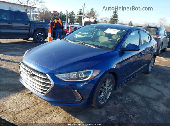 5NPD84LF6HH014856 2017 HYUNDAI ELANTRA Blue წინა მარცხენა ხედი სამი მეოთხედიდან