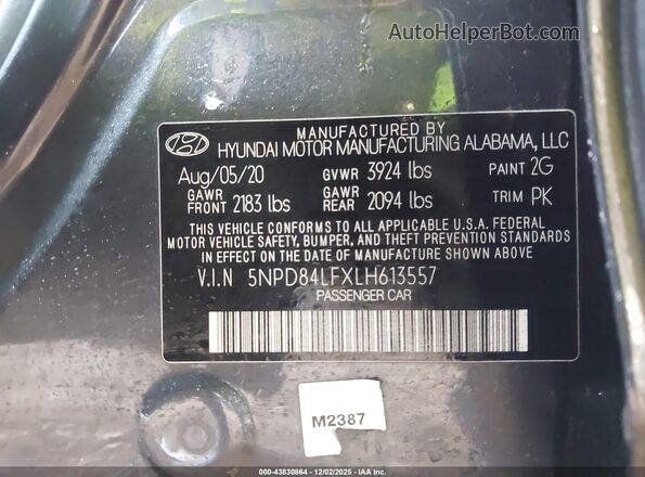 5NPD84LFXLH613557 2020 HYUNDAI ELANTRA Gray Widok komory silnika