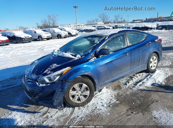5NPDH4AEXGH745735 2016 HYUNDAI ELANTRA Blue Front left