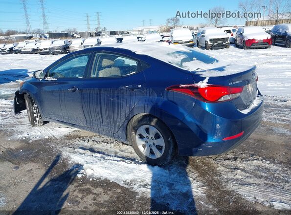 5NPDH4AEXGH745735 2016 HYUNDAI ELANTRA Blue Rear left
