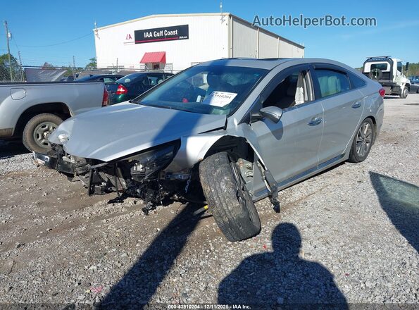 5NPE34AFXHH444847 2017 HYUNDAI SONATA Silver წინა მარცხენა ხედი სამი მეოთხედიდან