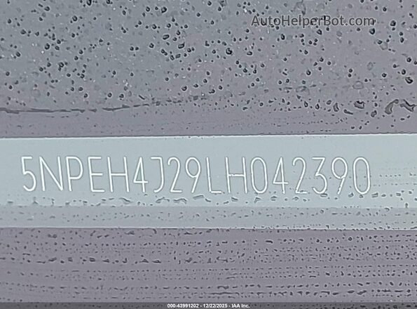 5NPEH4J29LH042390 2020 HYUNDAI SONATA Black 