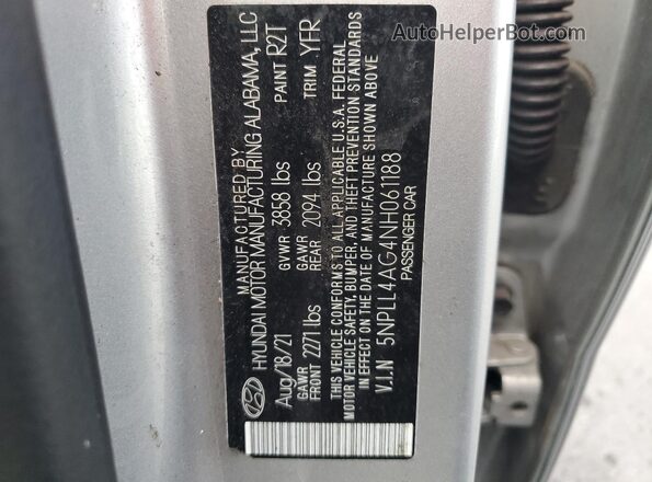 5NPLL4AG4NH061188 2022 HYUNDAI ELANTRA Серебряный Вид подкапотного пространства