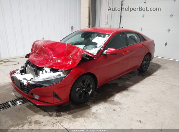 5NPLM4AG2MH048516 2021 HYUNDAI ELANTRA Red Առջևի ձախ երեք քառորդ տեսարան
