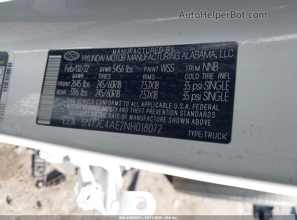 5NTJC4AE2NH018072 2022 HYUNDAI SANTA CRUZ Белый Вид подкапотного пространства