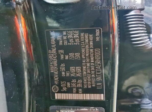 5NTJCDAE5RH090020 2024 HYUNDAI SANTA Black VIN კოდის სტიკერის ხედი