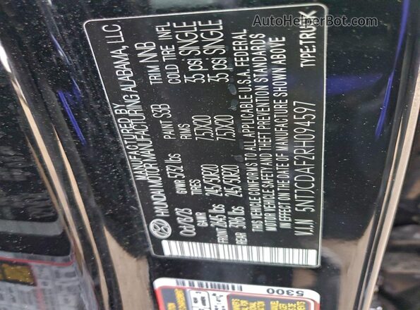 5NTJCDAF2RH094597 2024 HYUNDAI SANTA Black Widok komory silnika