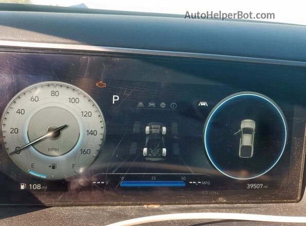 5NTJDDAFXNH007178 2022 HYUNDAI SANTA Blue Widok zestawu wskaźników