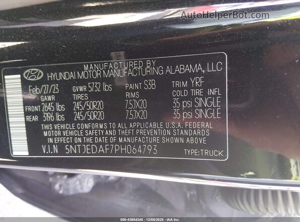 5NTJEDAF7PH064793 2023 HYUNDAI SANTA CRUZ Black Vista del compartimento del motor