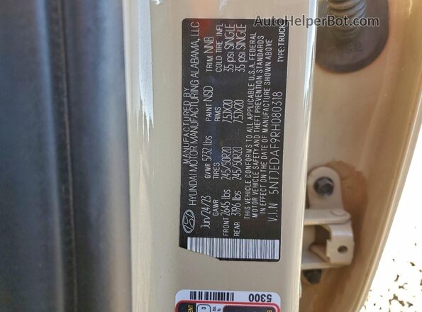5NTJEDAF9RH080318 2024 HYUNDAI SANTA Tan Engine compartment view
