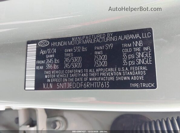 5NTJEDDF6RH117613 2024 HYUNDAI SANTA CRUZ Зеленый 