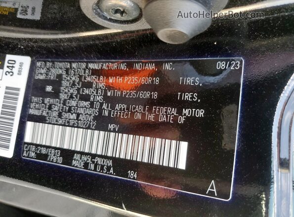 5TDCSKFC1PS102712 2023 TOYOTA SIENNA Black Engine compartment view