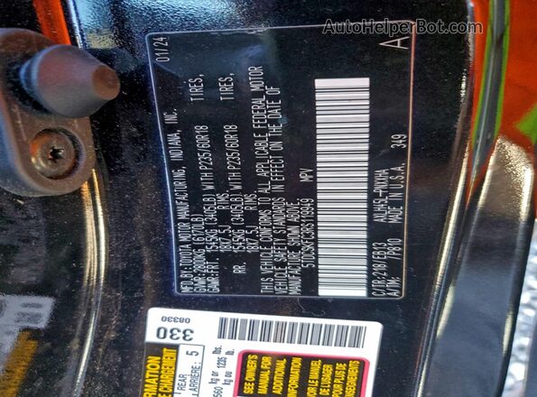 5TDCSKFC3RS119949 2024 TOYOTA SIENNA Black Вид наклейки з VIN-кодом