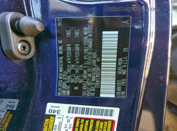 5TDDSKFC1MS023847 2021 TOYOTA SIENNA Blue Widok wnętrza 360 stopni