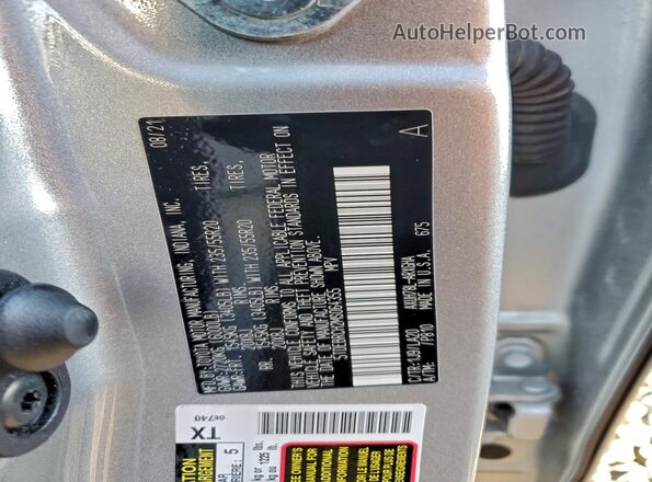 5TDEBRCH2MS064355 2021 TOYOTA HIGHLANDER HYBRID Серый Вид наклейки с VIN-кодом