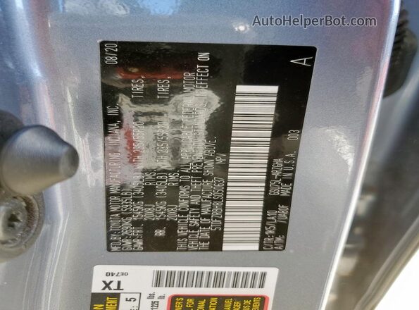 5TDFZRBH8LS050637 2020 TOYOTA HIGHLANDER Silver Vista del compartimento del motor