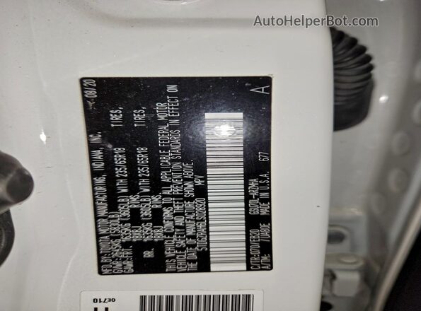 5TDGZRAH6LS028920 2020 TOYOTA LE White 