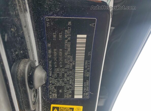 5TDJZRFH4JS529123 2018 TOYOTA HIGHLANDER Black 