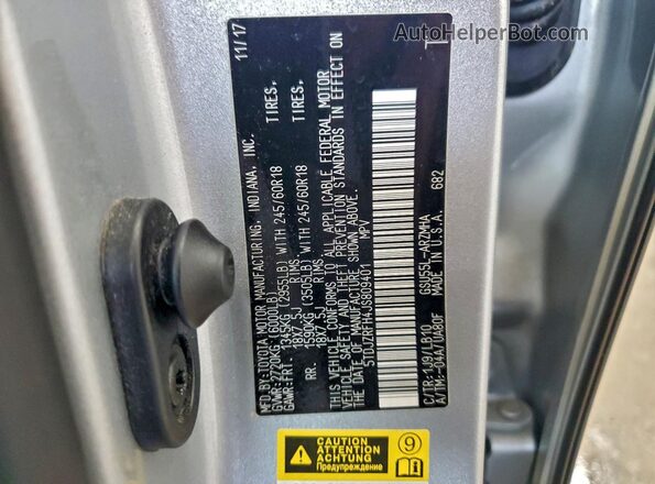 5TDJZRFH4JS809401 2018 TOYOTA HIGHLANDER Серебряный 