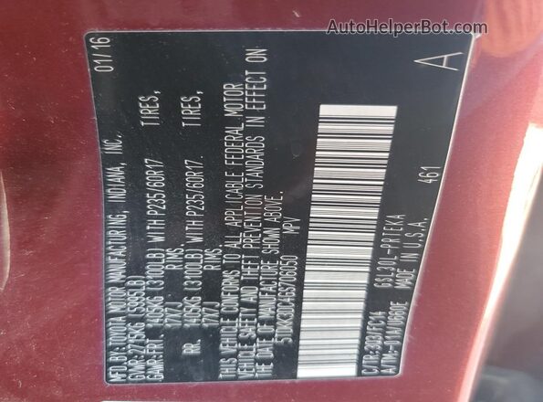 5TDKK3DC4GS706050 2016 TOYOTA LE Red 360 interior view