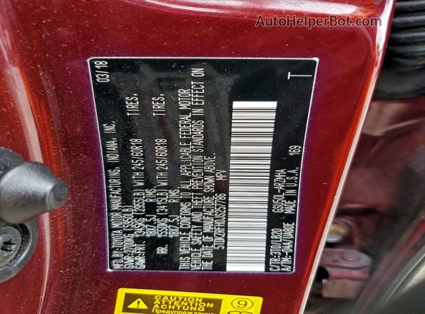 5TDKZRFH0JS257786 2018 TOYOTA HIGHLANDER Burgundy 