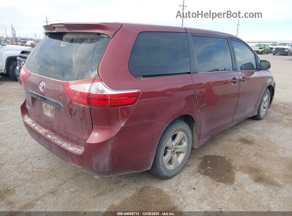 5TDZZ3DC9JS953680 2018 TOYOTA SIENNA Red 