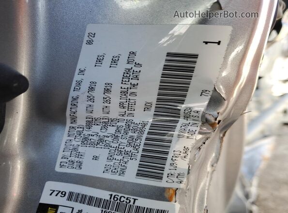 5TFLA5EC5NX009401 2022 TOYOTA TUNDRA Серебряный Вид наклейки с VIN-кодом