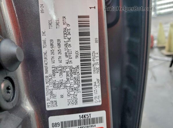 5TFMA5DB5SX247306 2025 TOYOTA TUNDRA Gray Вид підкапотного простору